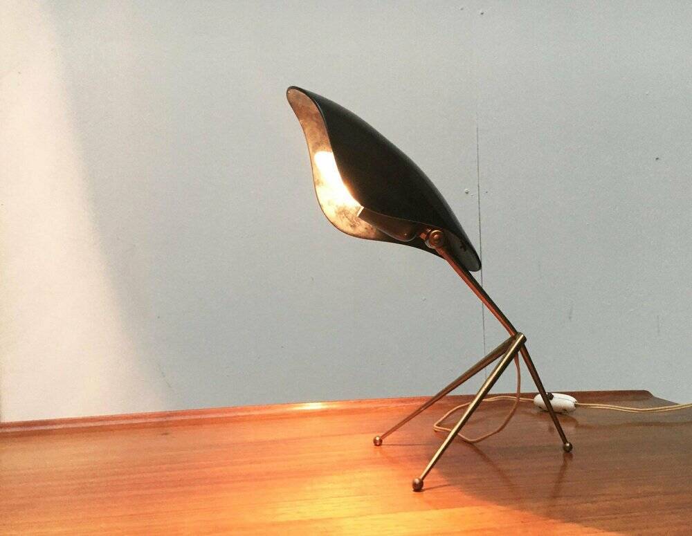 Mid-Century German Acryl and Brass Tripod Table Lamp from Cosack, 1960s, Set of 2