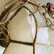 Mother-of-pearl chandelier and brass shape flower 70s
