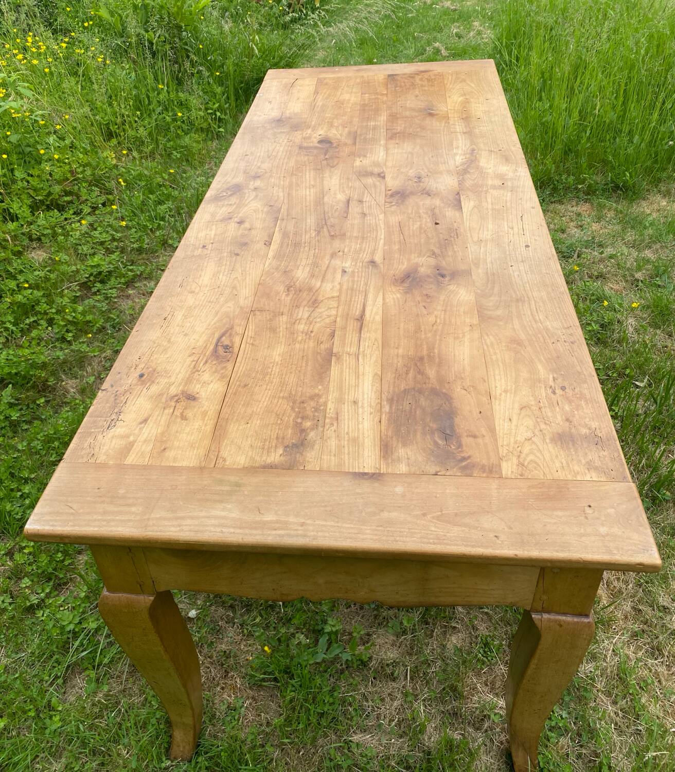 Blonde cherry farmhouse table