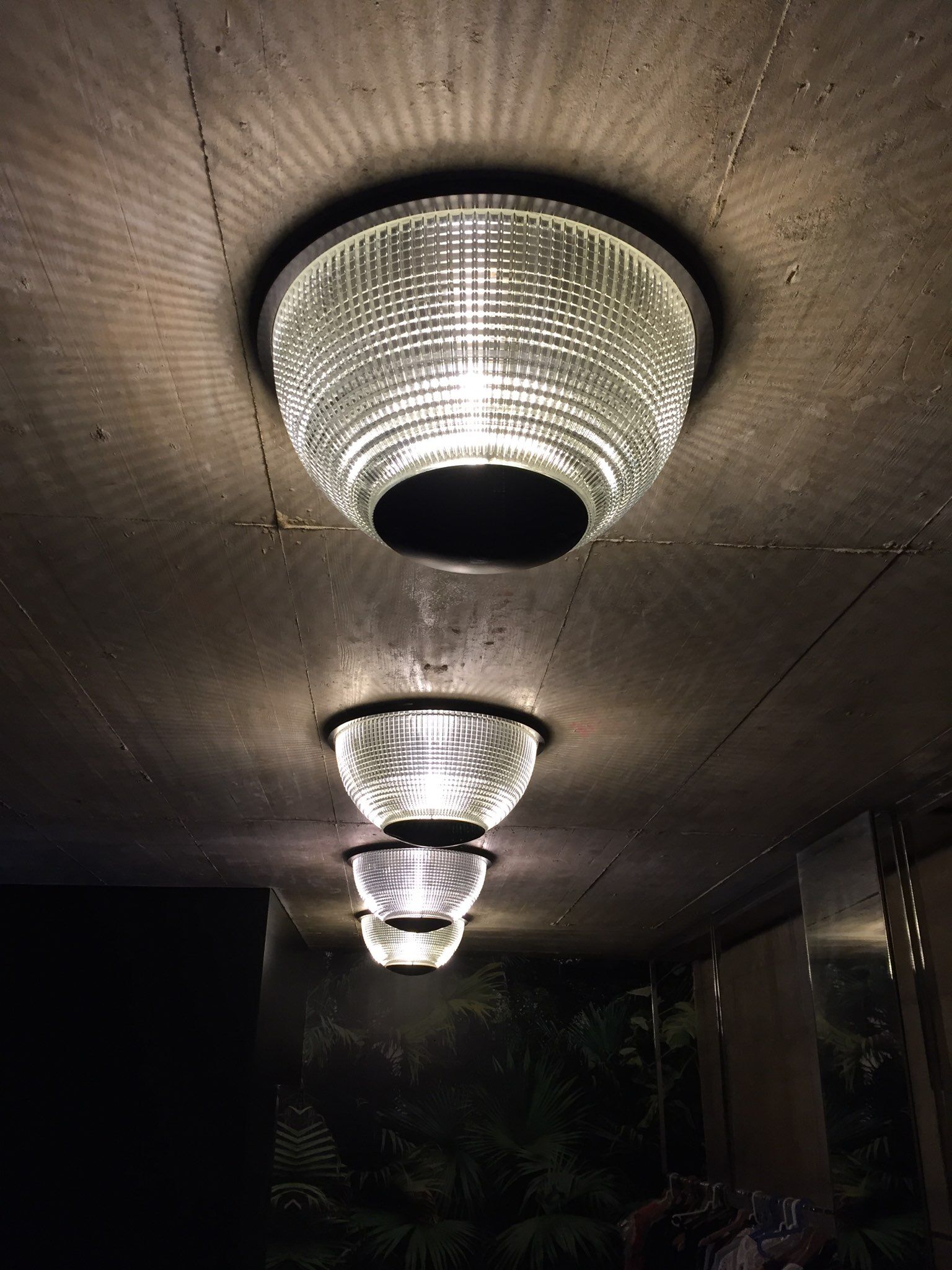 Black Holophane wall light