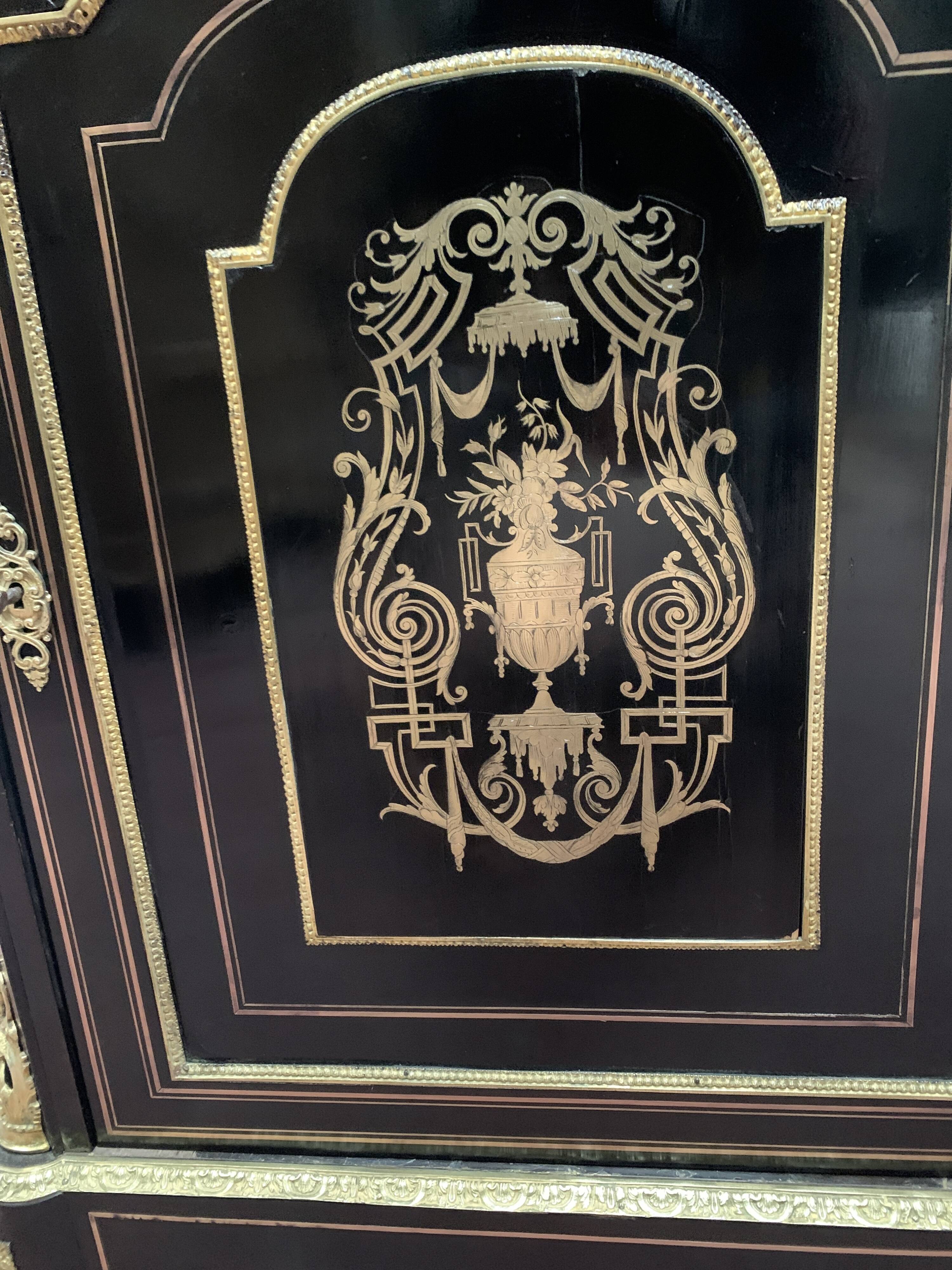 Napoleon iii wood and brass marquetry sideboard 19th century