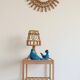 Bamboo and Rattan Table Lamp, Mid-Century Modern, 1960s Style