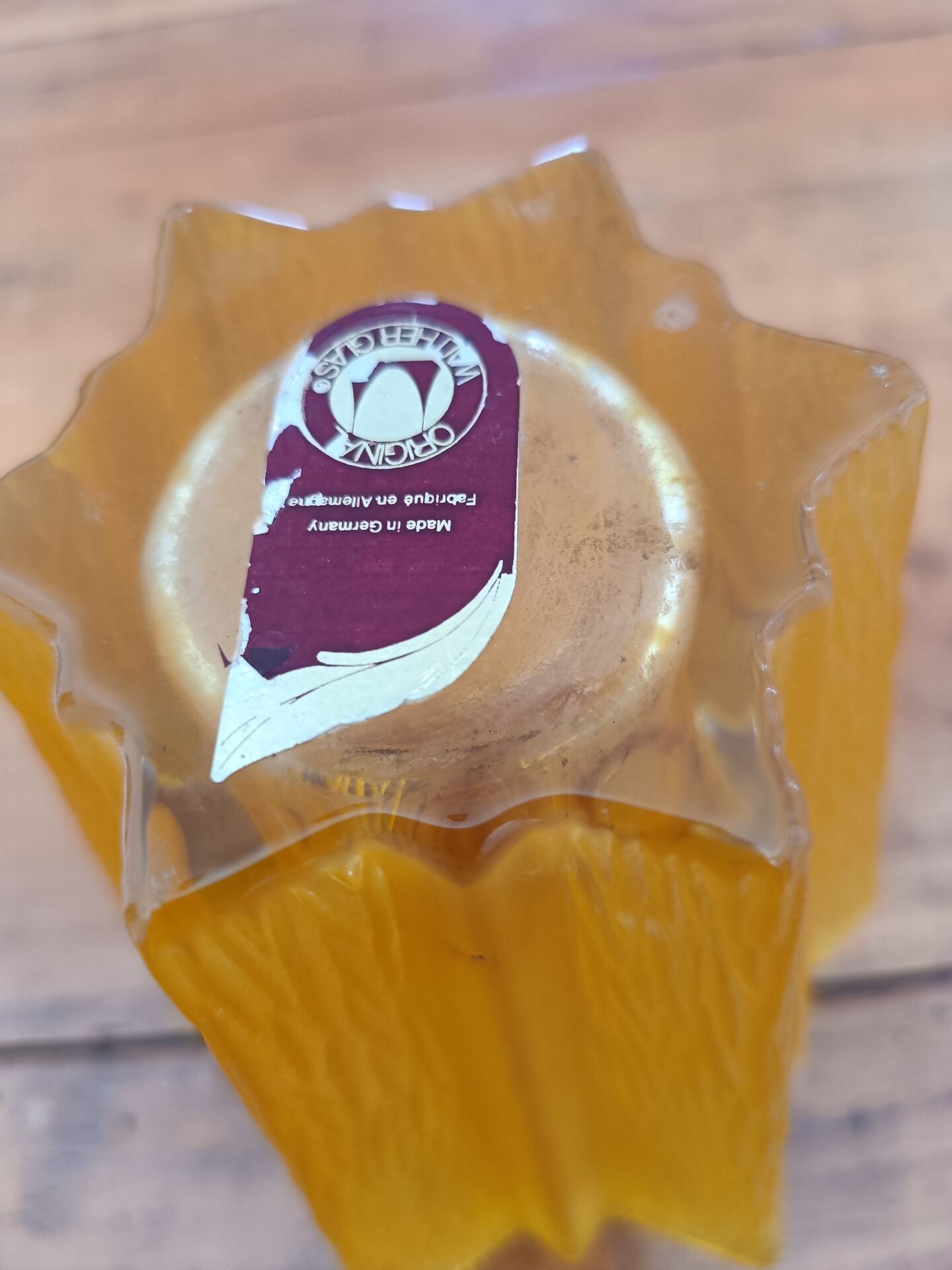 Yellow star vase Walther Glas