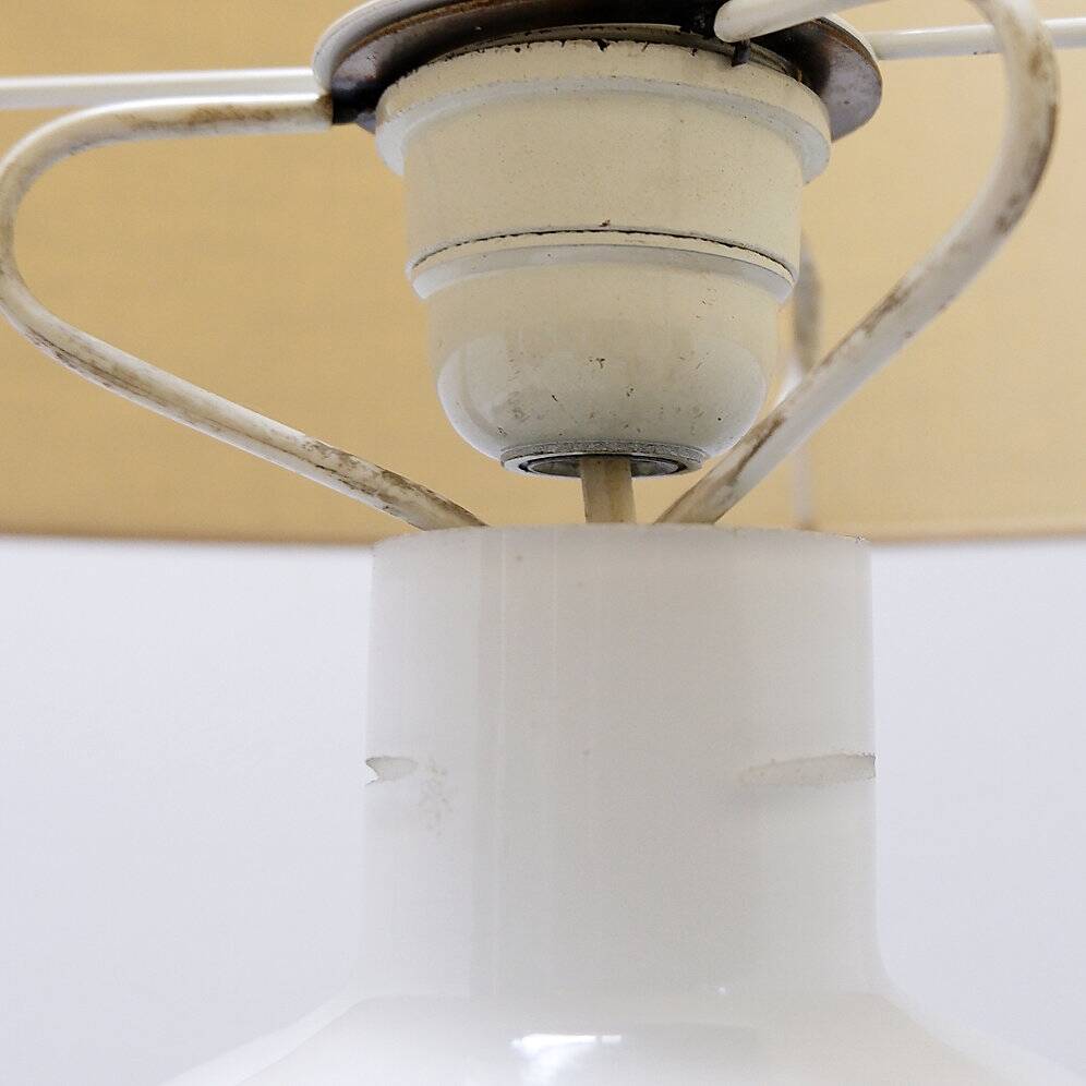 20th-century white opaline glass table lamp