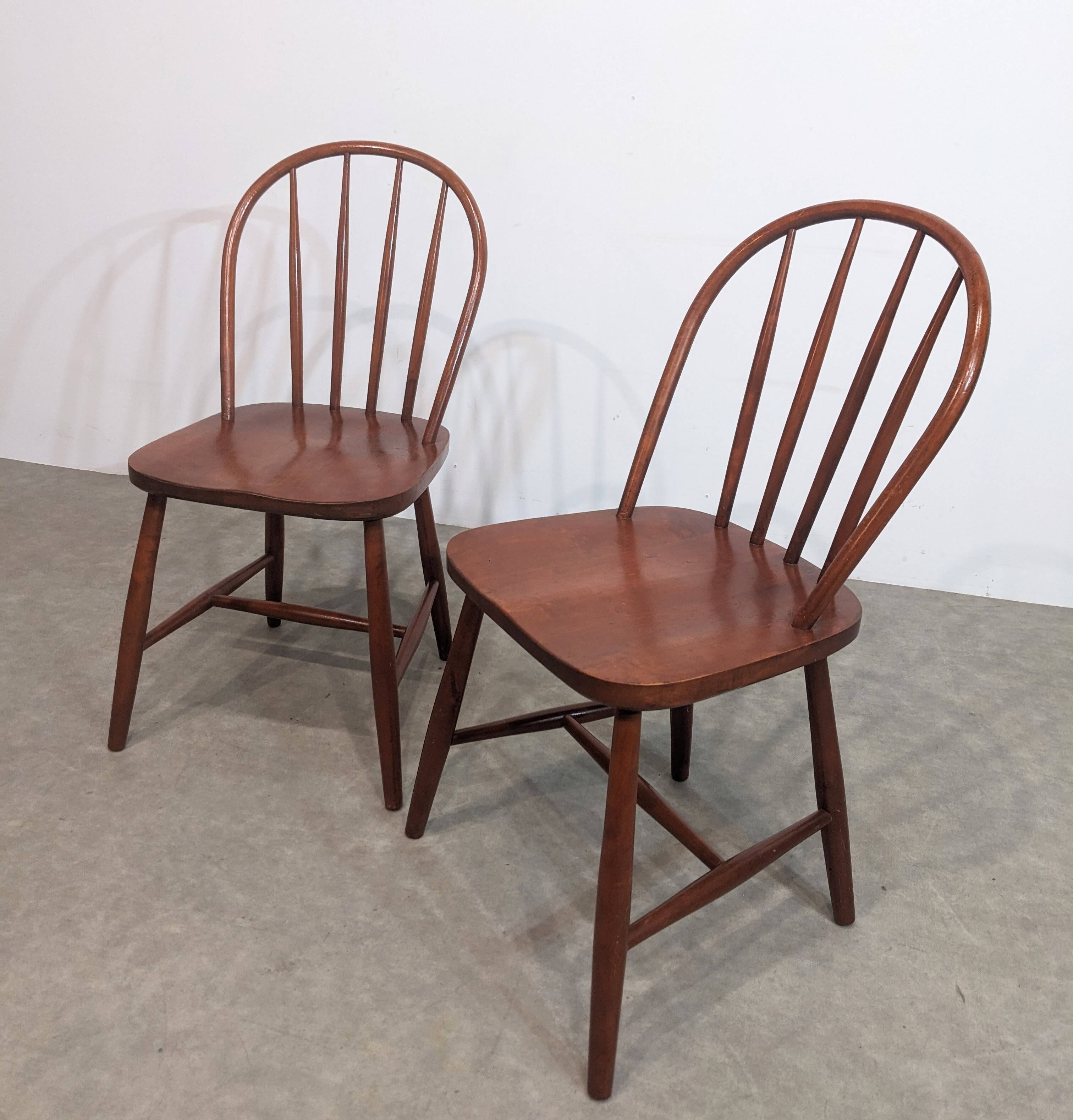 Pair of chairs with rounded backs, mid-20th century