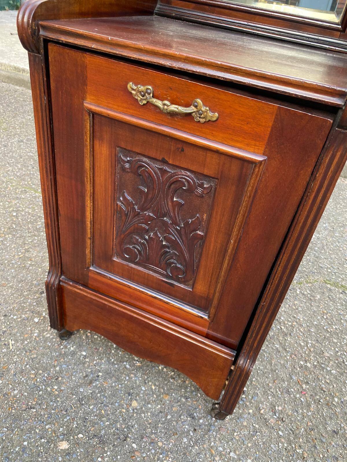 Wooden coal cabinet side table accent table