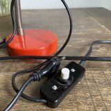 Articulated desk lamp in red metal 80's