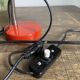Articulated desk lamp in red metal 80's