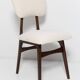 20th-century walnut and light cream boucle butterfly chair, Europe, 1960.