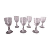 6 glasses of crystal liquor St Louis chiseled patterns not signed High. 12 cm