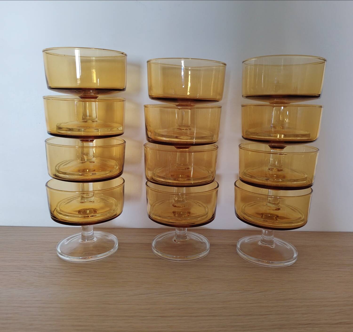 Amber Luminarc glasses/cups