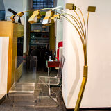 Brass floor lamp with seven lights Italy 70s