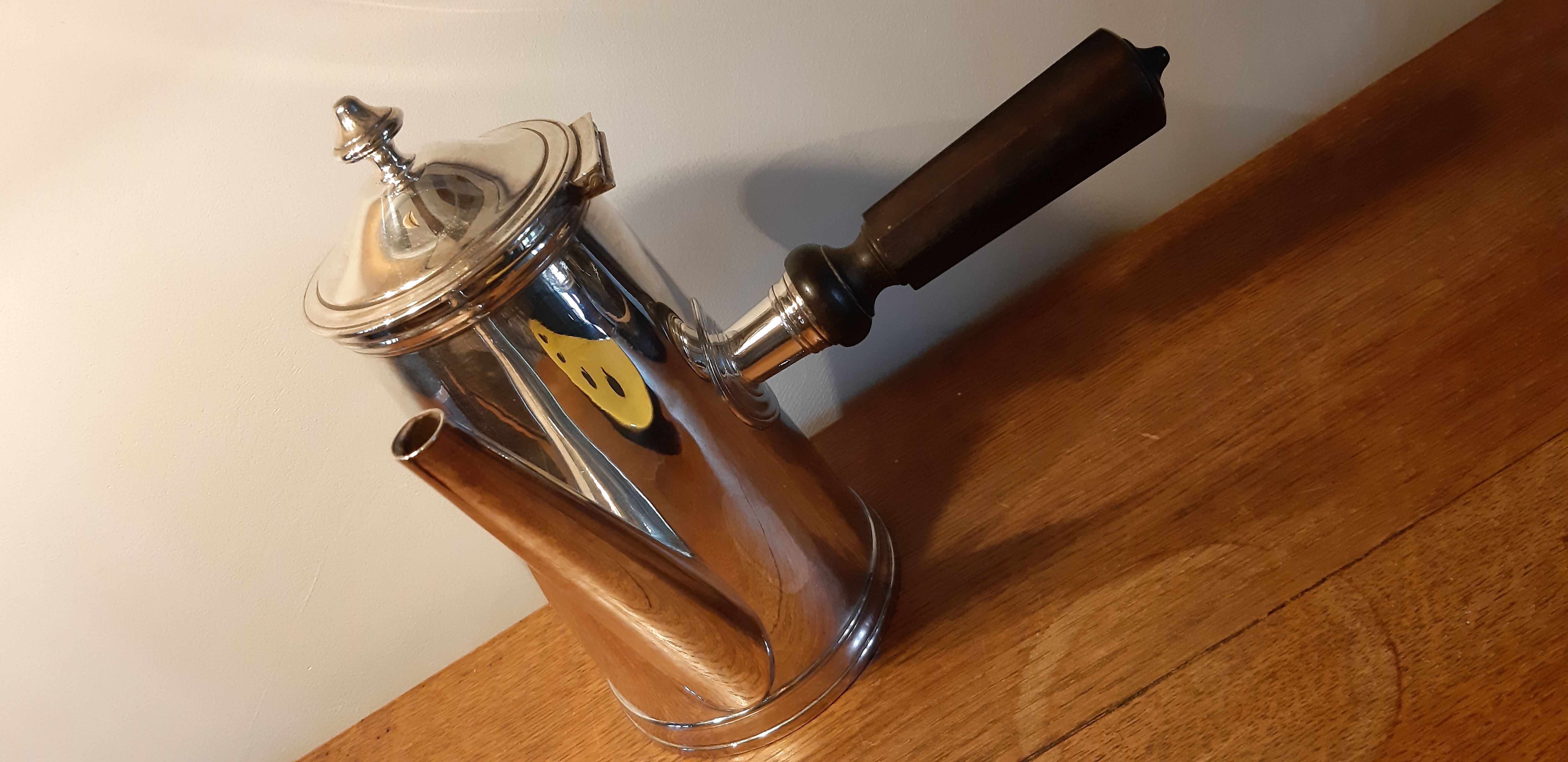 Coffee maker or chocolate maker silver metal old Bourlet HB