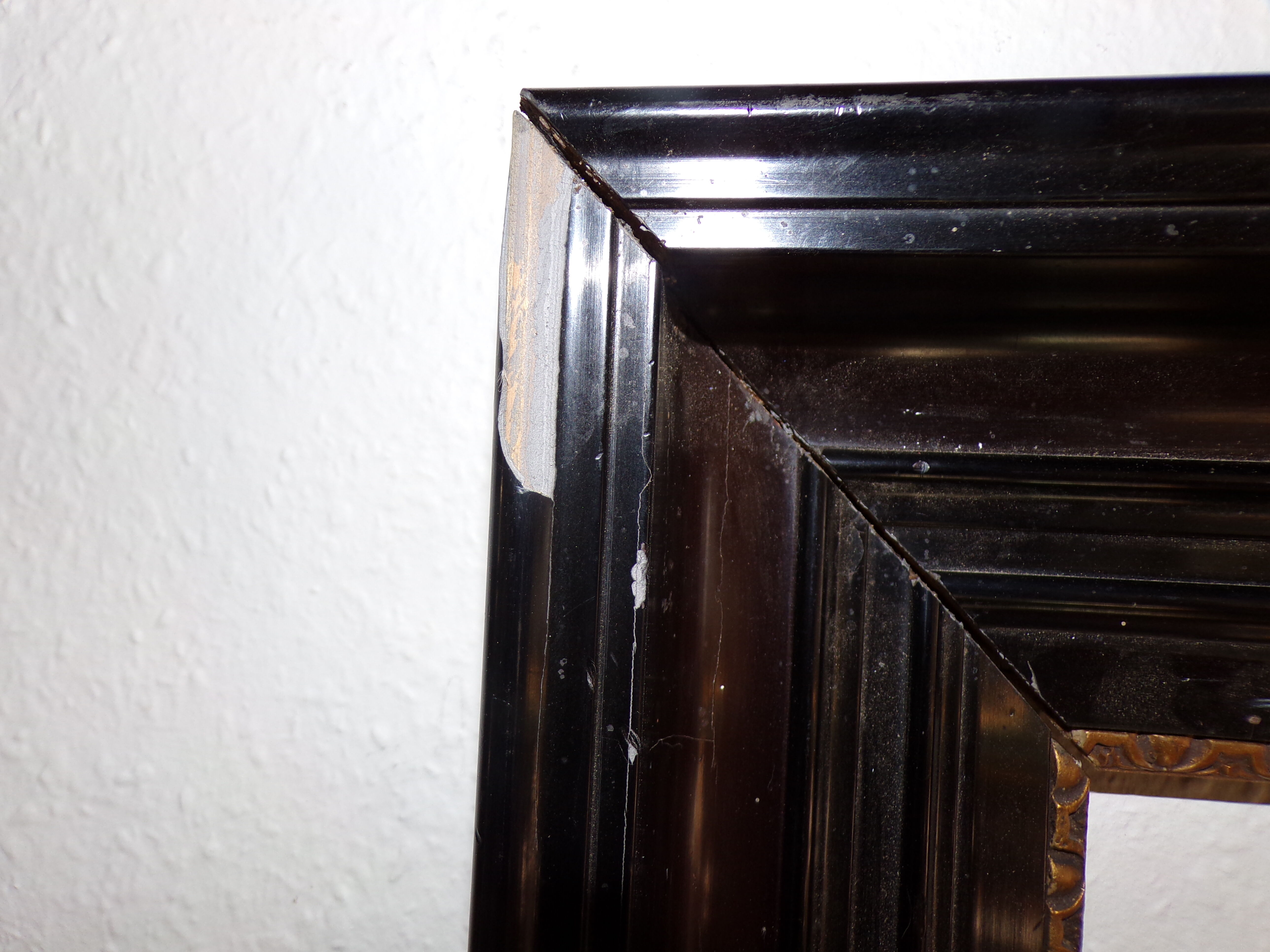 Old frame blackened wood stucco for painting or photo