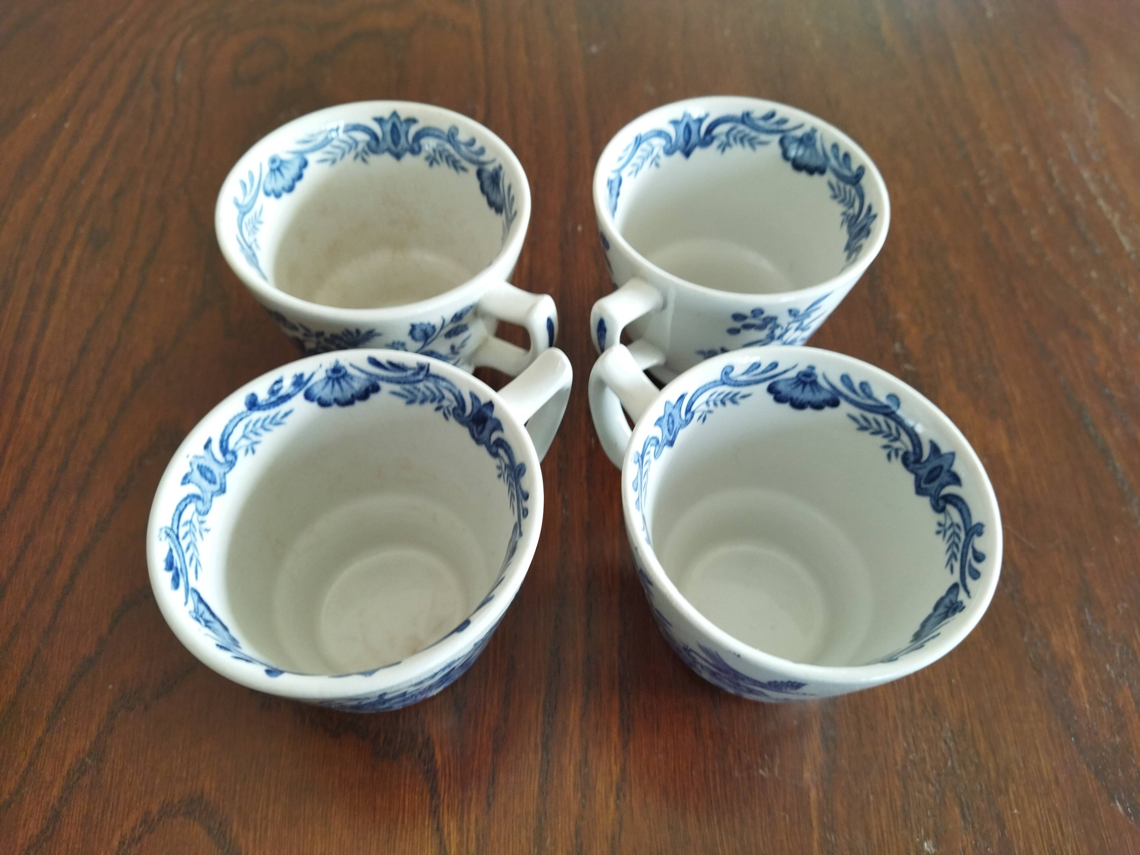 Ridgway "Windsor" English mocha cups blue