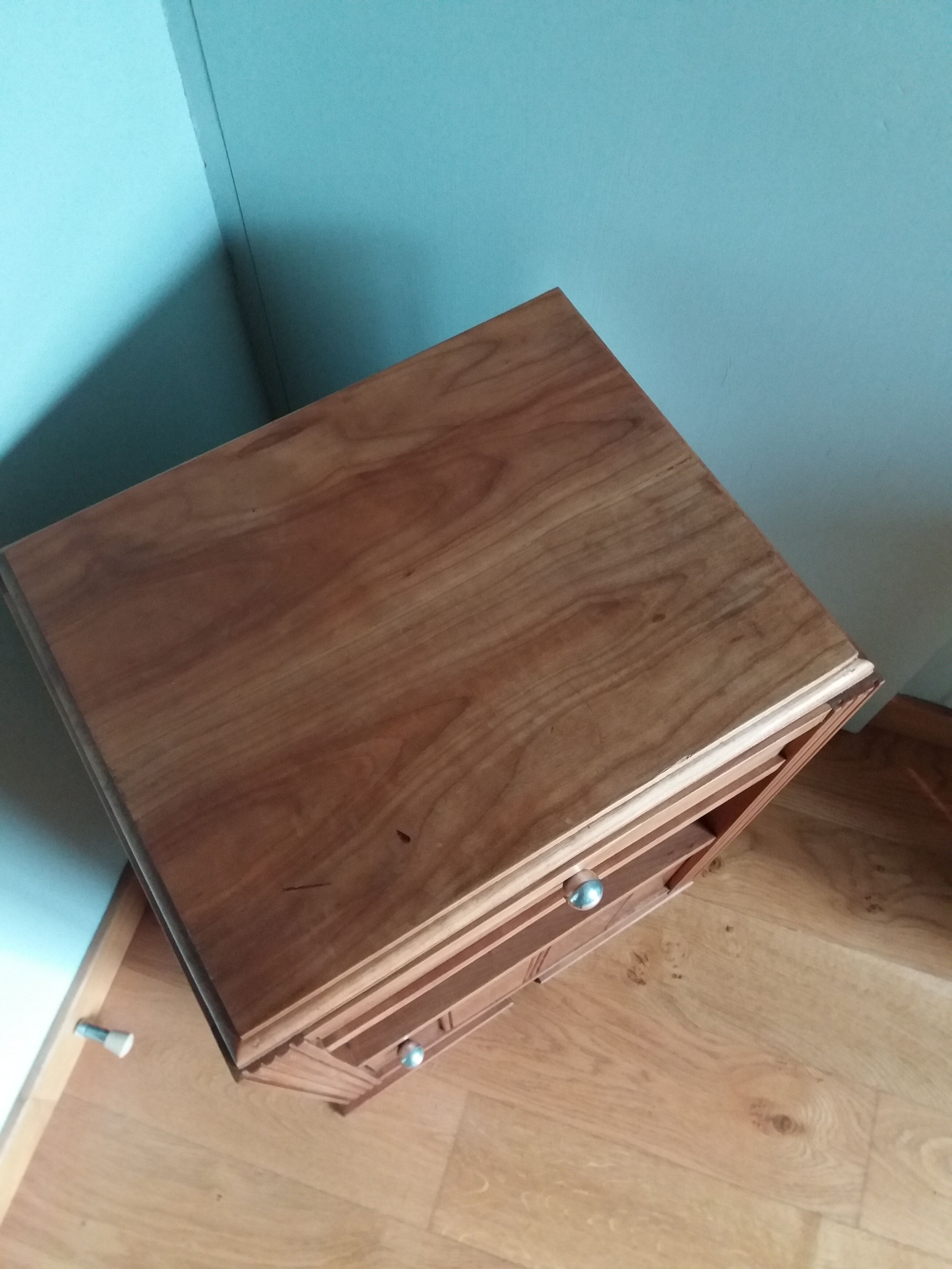 Art deco wooden bedside table