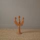 Candlestick candle holder candelabra old carved wood handcrafted Scandinavian folk decoration