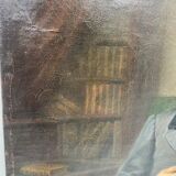 Old painting, portrait of a man of letters signed dated 1863