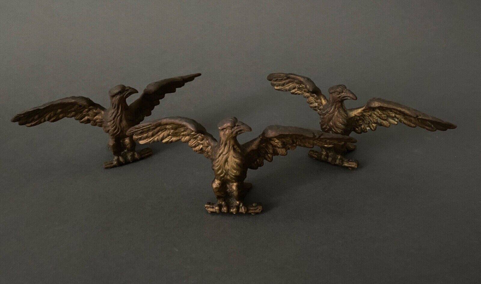 Three bronze eagles Napoleon III 19th century golden patina
