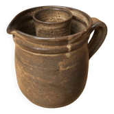 Ancien Pichet Rafraîchissoir Carafe Grès Brun Vintage