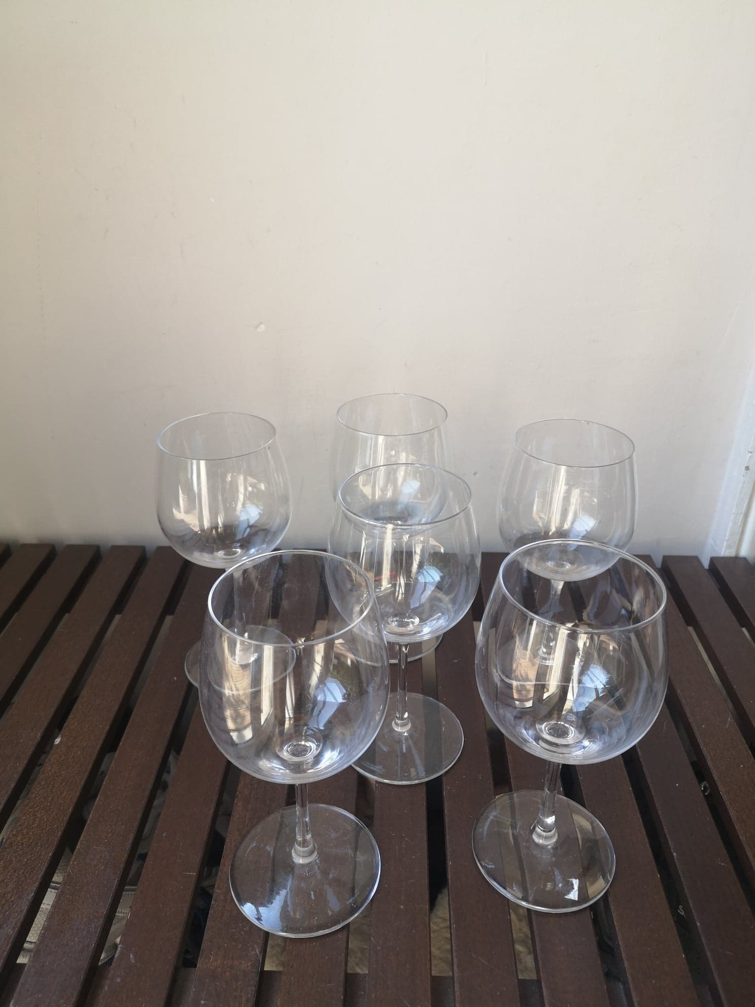 Six Daum France crystal wine glasses
