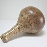Vase soliflore pansu grès pyrité signé