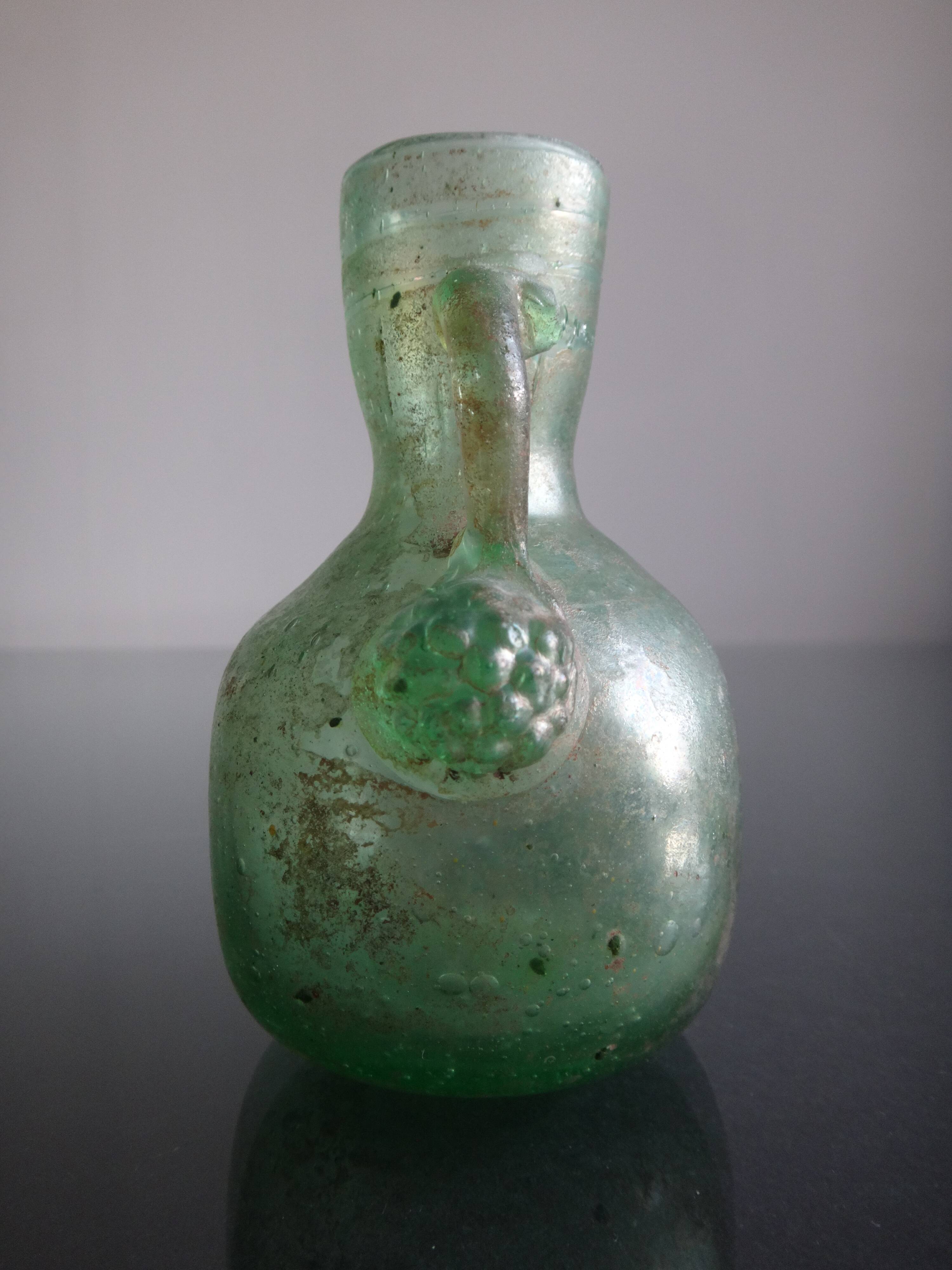 Ancient hanse vase in roman Gallo iridescent glass