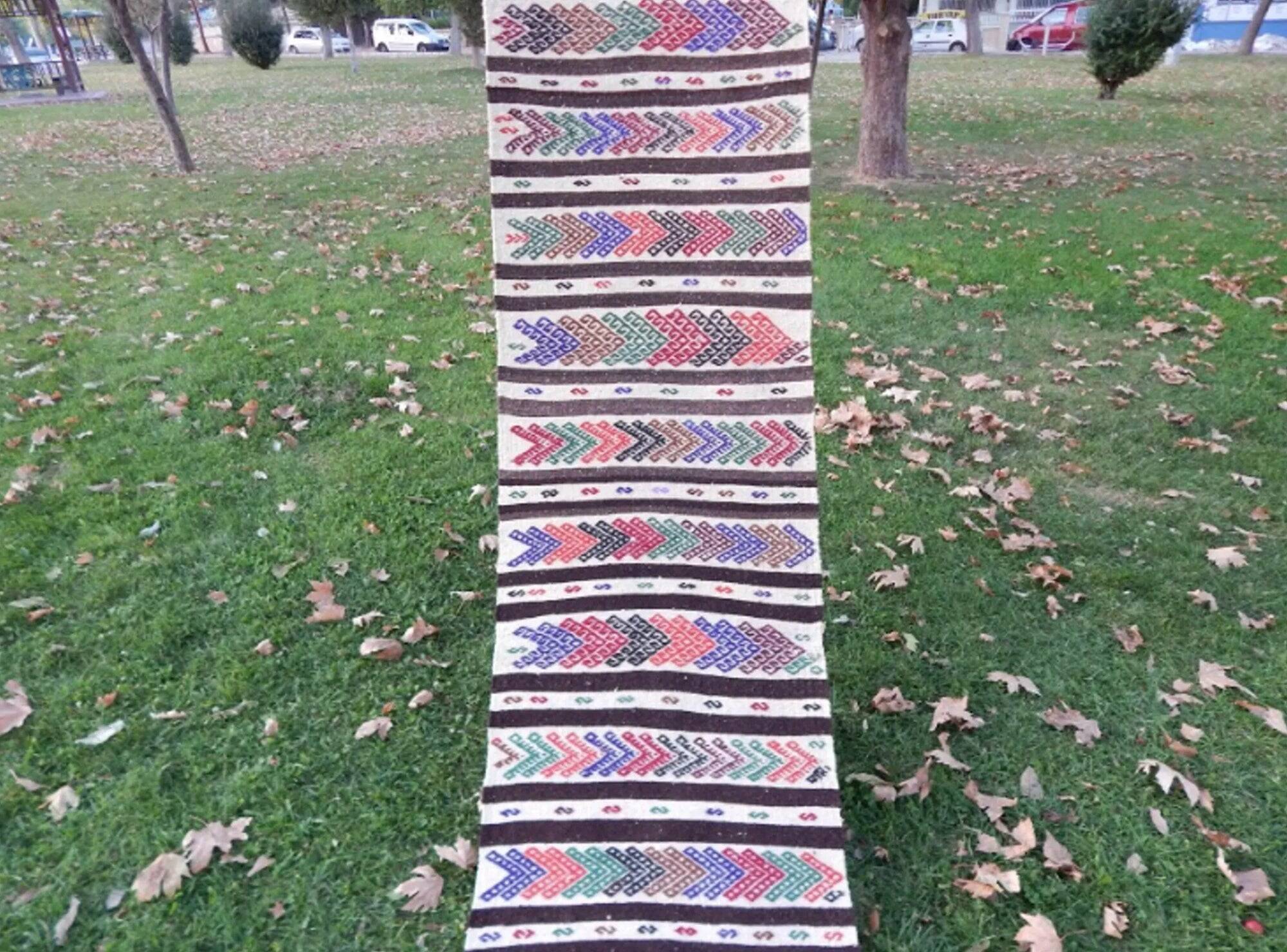 Vintage Turkish hallway rug 62x332 cm