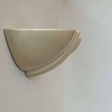 Pair of vintage wall lights, beige porcelain, France 1970