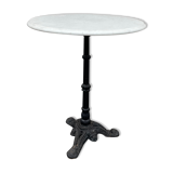Round bistro table in white marble