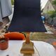 Bronze lamp and dark brown fabric shade