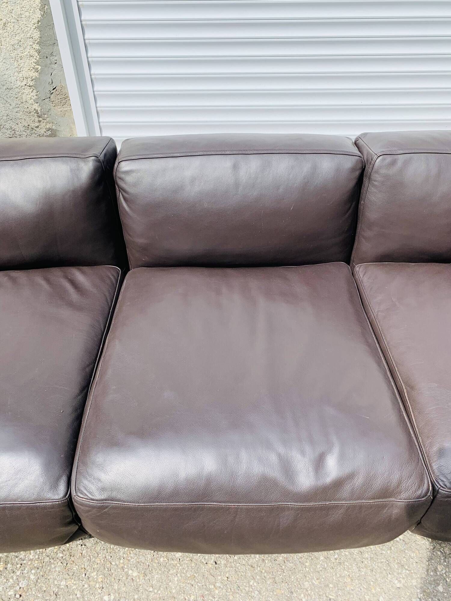 Canapé Cassina Mex par Piero Lissoni, cuir chocolat