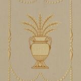 Bench in gilded brass and Empire-style fabric