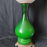 Lampe faience verte
