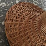 XXL mushroom lamp in woven rattan from the 70s