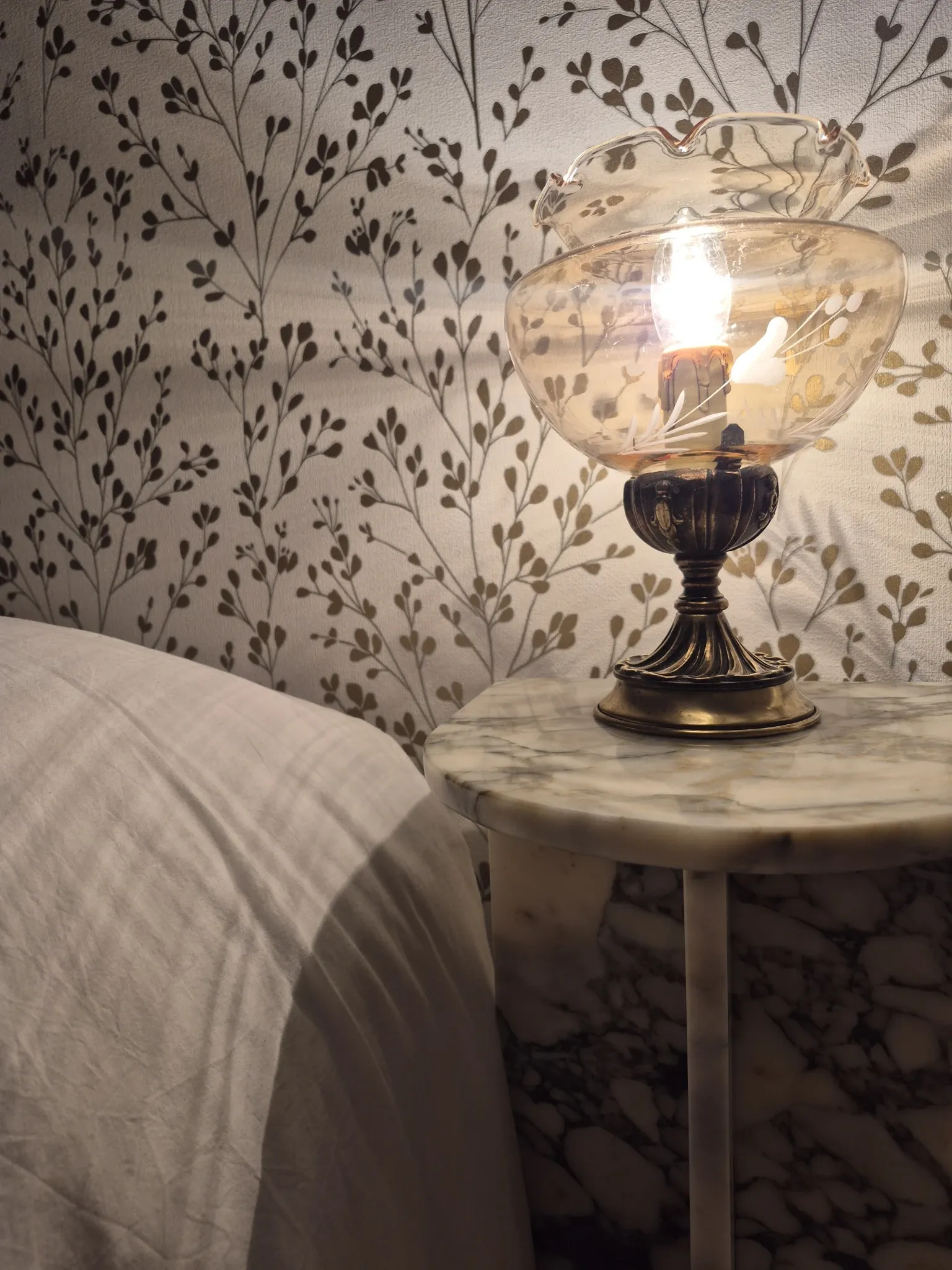 Pair of vintage Targetti bedside lamps - Candle bulb night lights