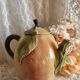 Apricot slip teapot