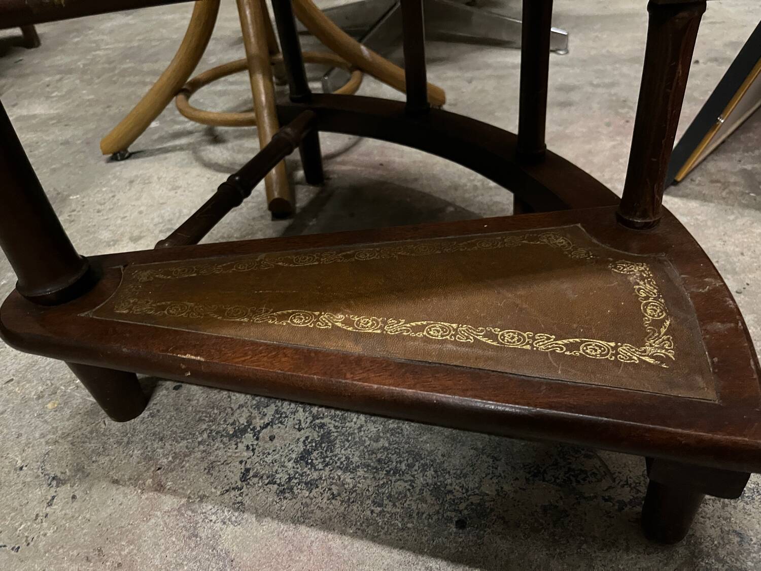 Victorian Leather Library Staircase, England