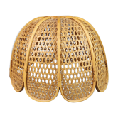 Flower suspension in braided rattan and vintage openwork - very nice condition