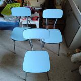 3 chaises formica bleu clair