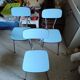 3 chaises formica bleu clair