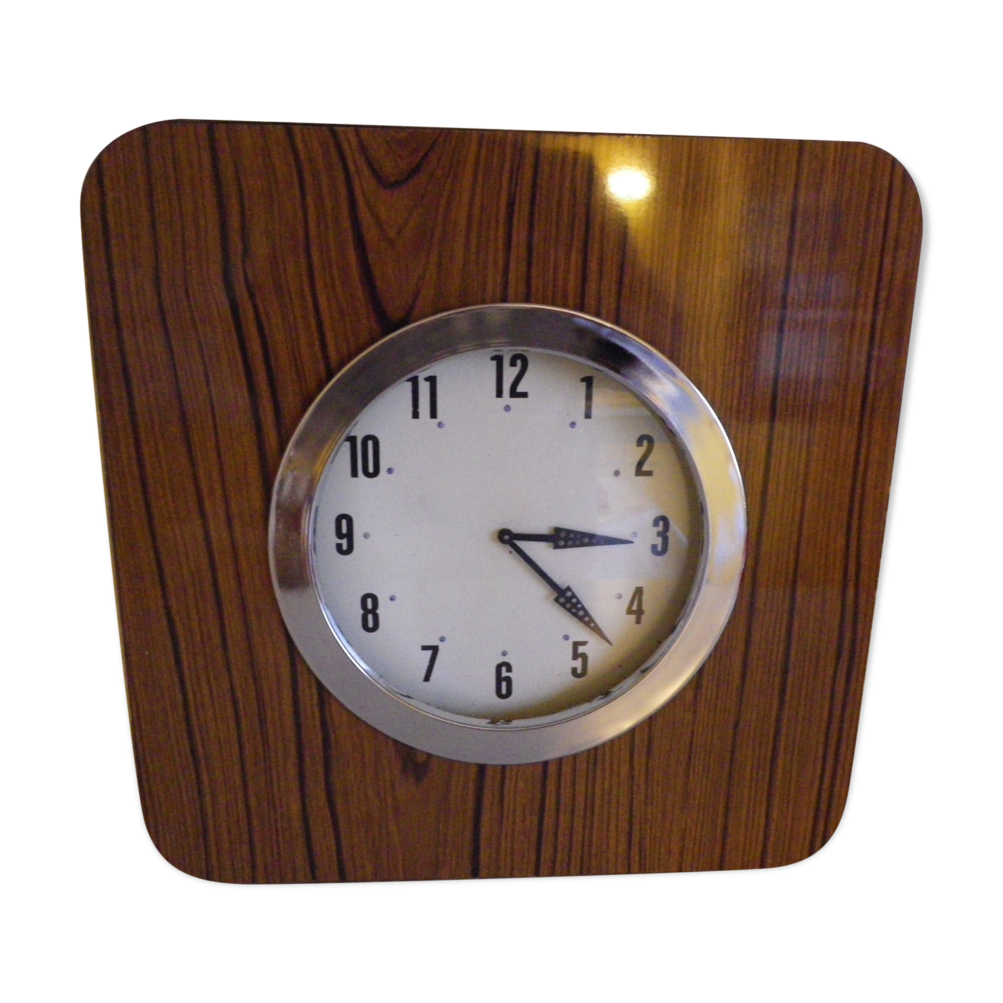 Electric wall clock in formica - 1950s