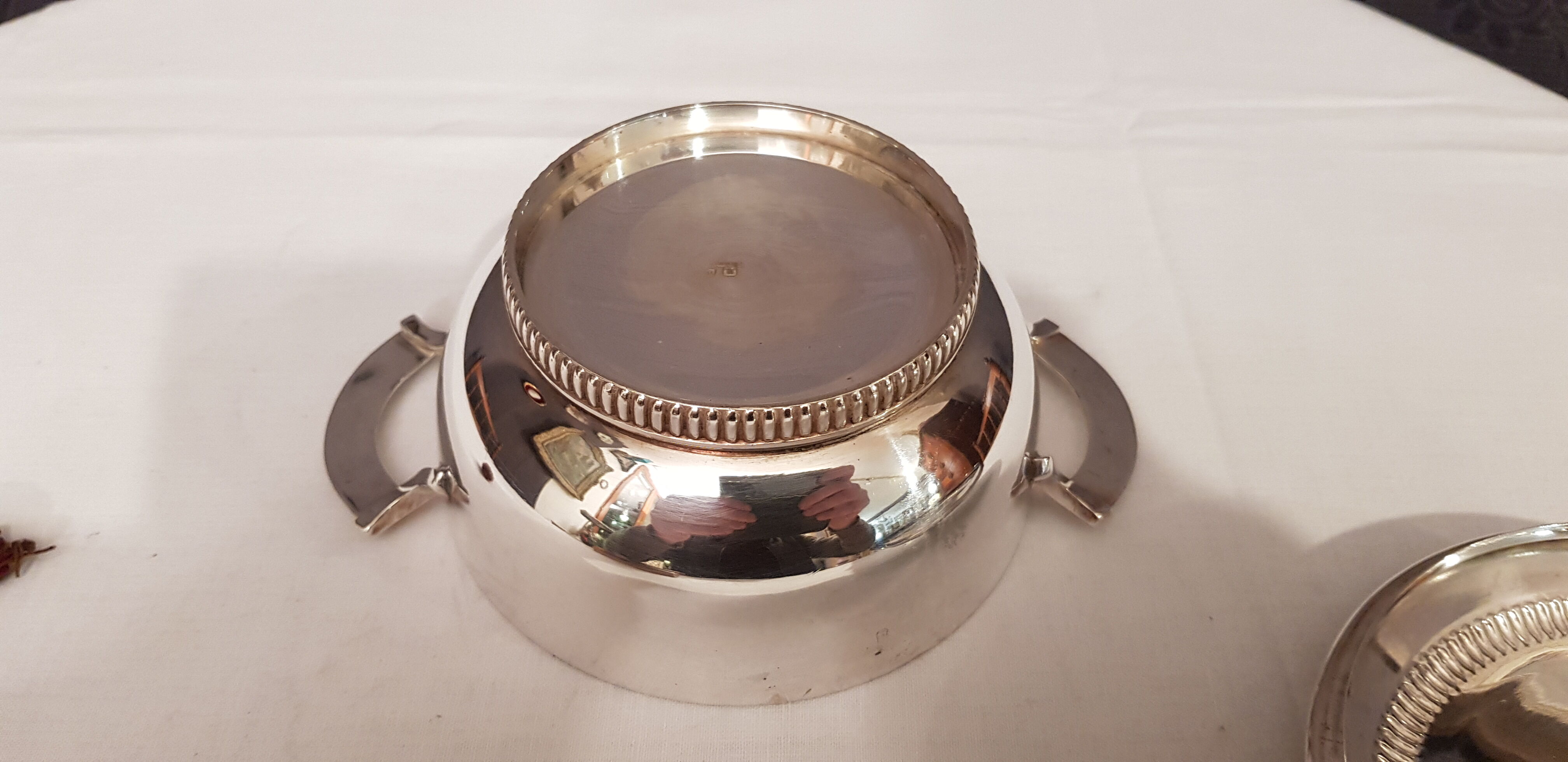 Silver metal compote