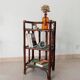 Vintage standing shelf in bamboo and rattan