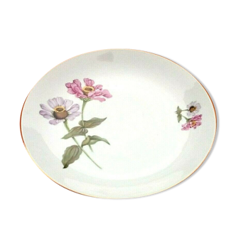 Round serving dish Fine Bohemian porcelain Carlsbad Floral decoration