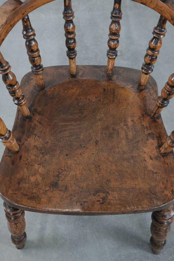 Chaise de capitaine anglaise antique / chaise de bureau du début du 19e siècle