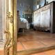 19th-century gilded antique pediment mirror