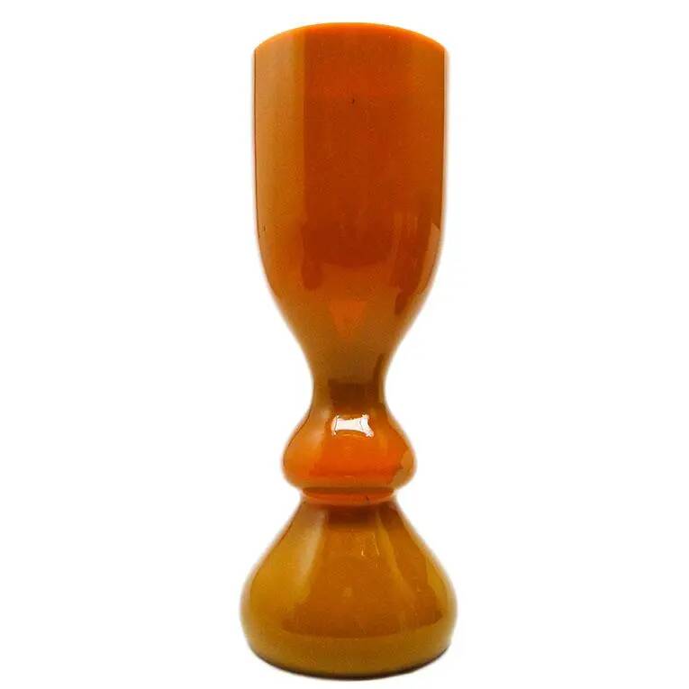 Angel vase, mid-century modern, orange glass, designed by S. Sadowski, Poland, 1970s