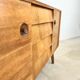 Mid-century teak sideboard, 2 doors 4 drawers — brutalist spirit