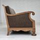 1950s, Danish 3-seater sofa, furniture wool, solid carved oak wood.
